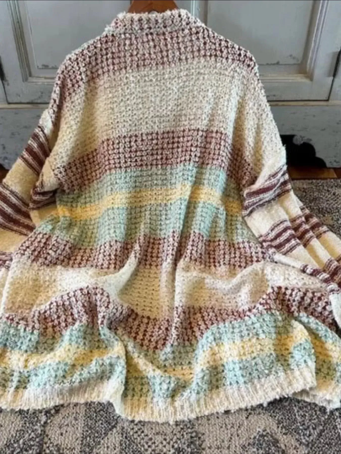 Striped Open Front Longline Cardigan sold by Charming Charlie product image thumbnail 5