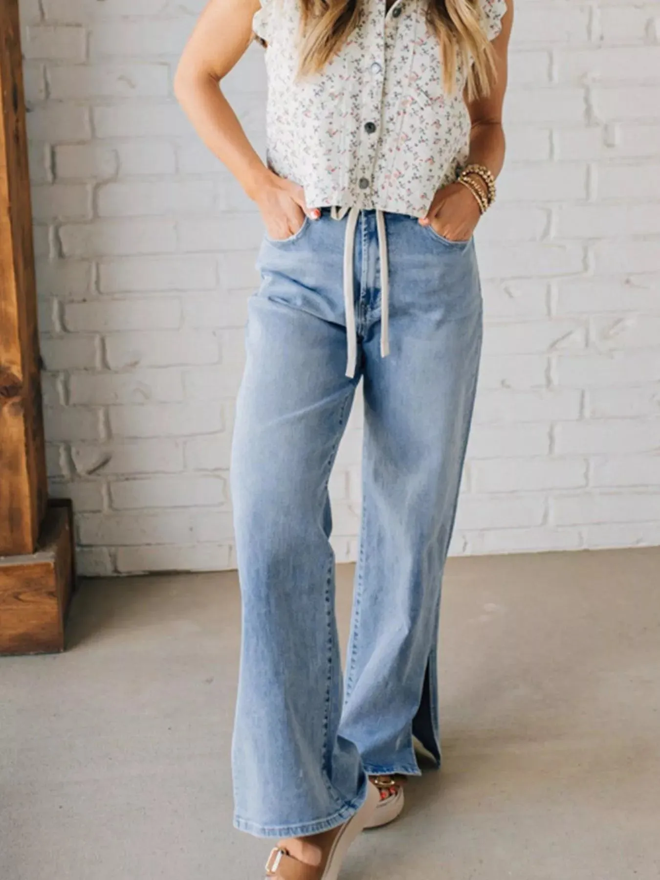 Slit Wide Leg Jeans sold by Charming Charlie product image thumbnail 5