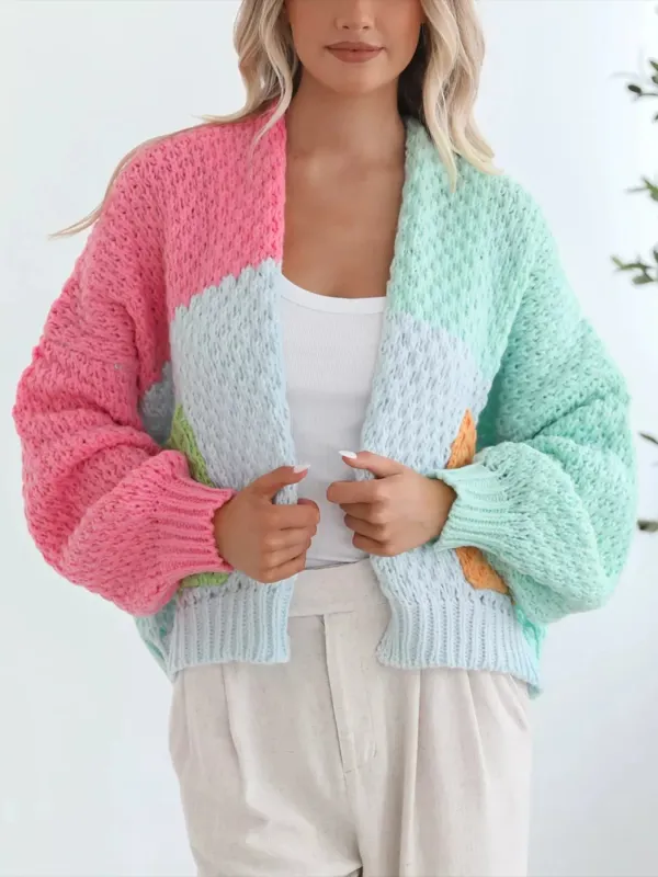 Color Block Open Front Cardigan sold by Charming Charlie