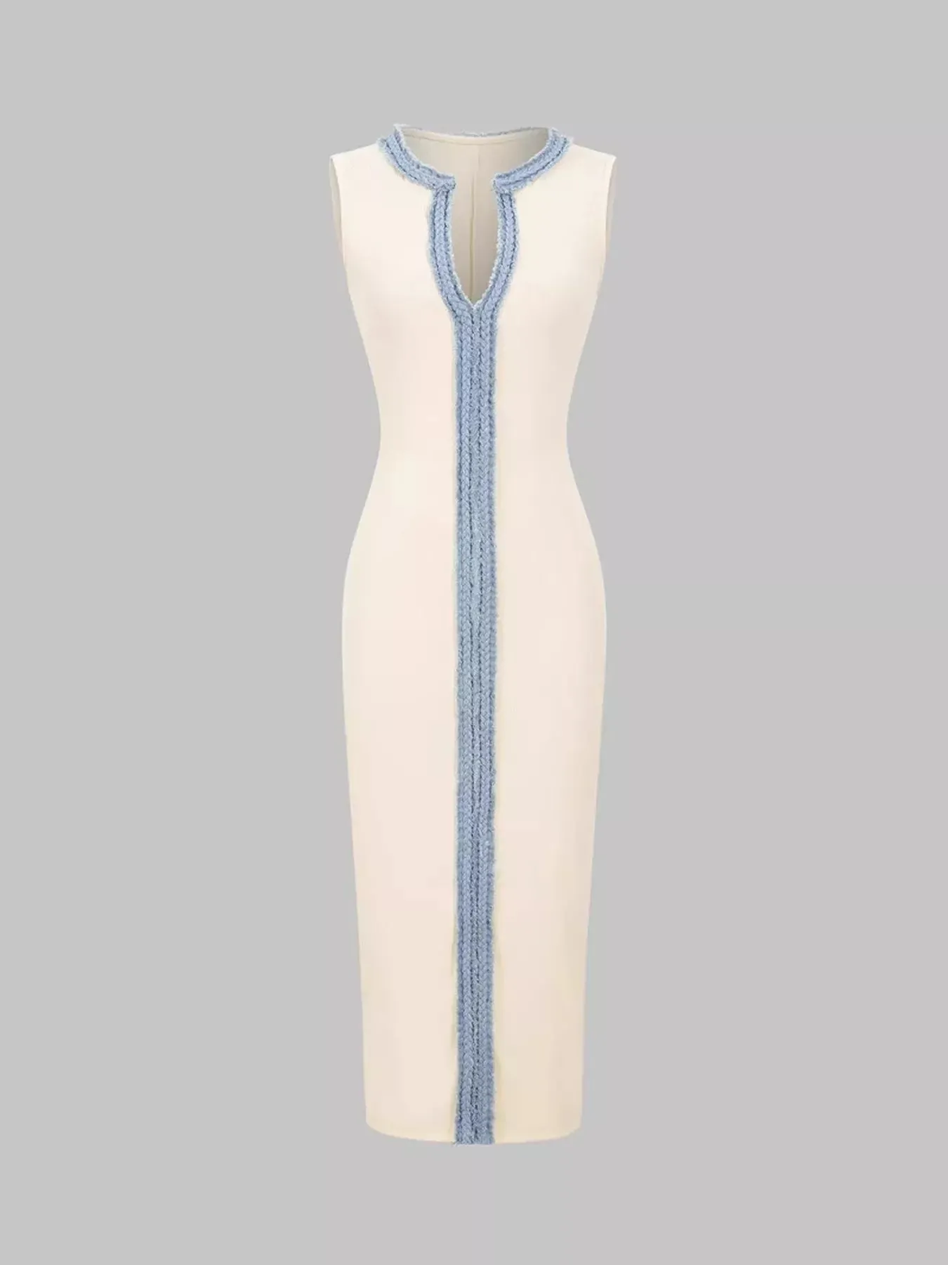 Slit Contrast Notched Sleeveless Dress sold by Charming Charlie product image thumbnail 4