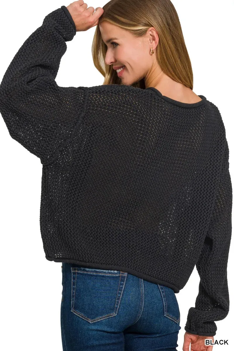 Zenana Textured Drop Shoulder Knit Top sold by Charming Charlie product image thumbnail 2