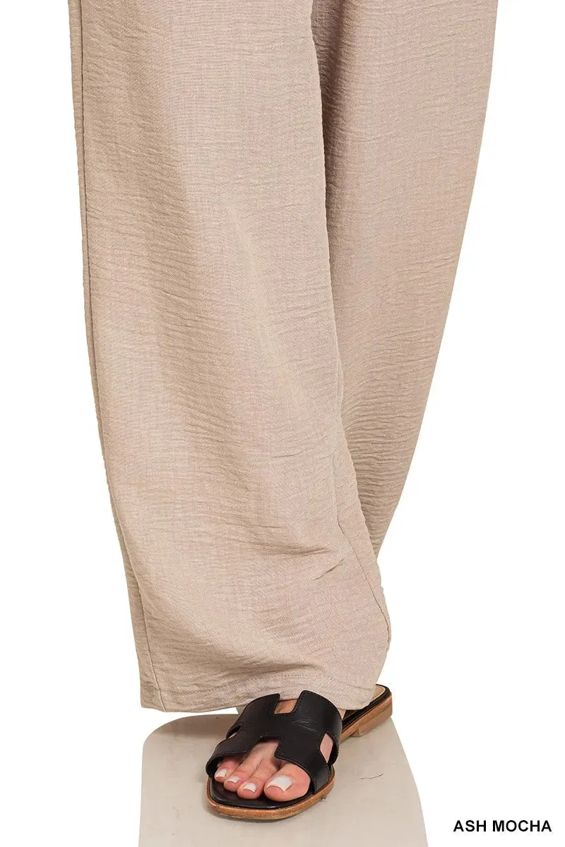Zenana Woven Crepe Elastic Band Pants sold by Charming Charlie product image thumbnail 4