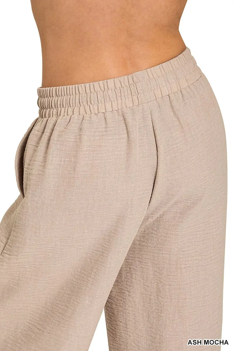 Zenana Woven Crepe Elastic Band Pants sold by Charming Charlie product image thumbnail 5