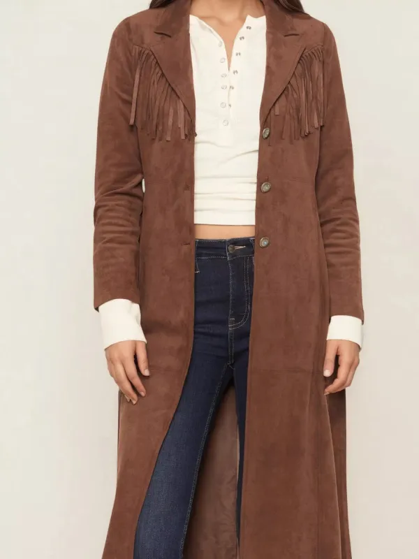 Fringe Lapel Collar Long Sleeve Coat sold by Charming Charlie
