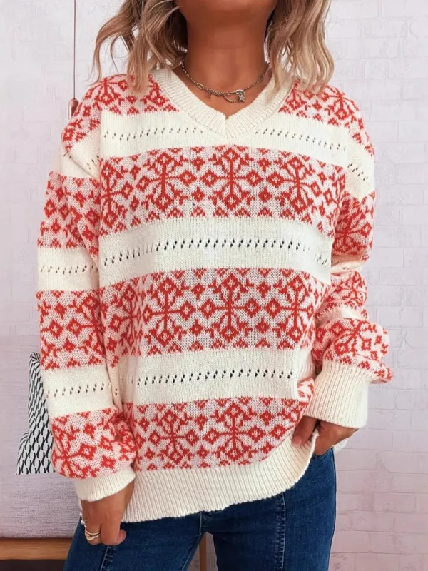 Contrast Ribbed hem Long Sleeve Sweater sold by Charming Charlie