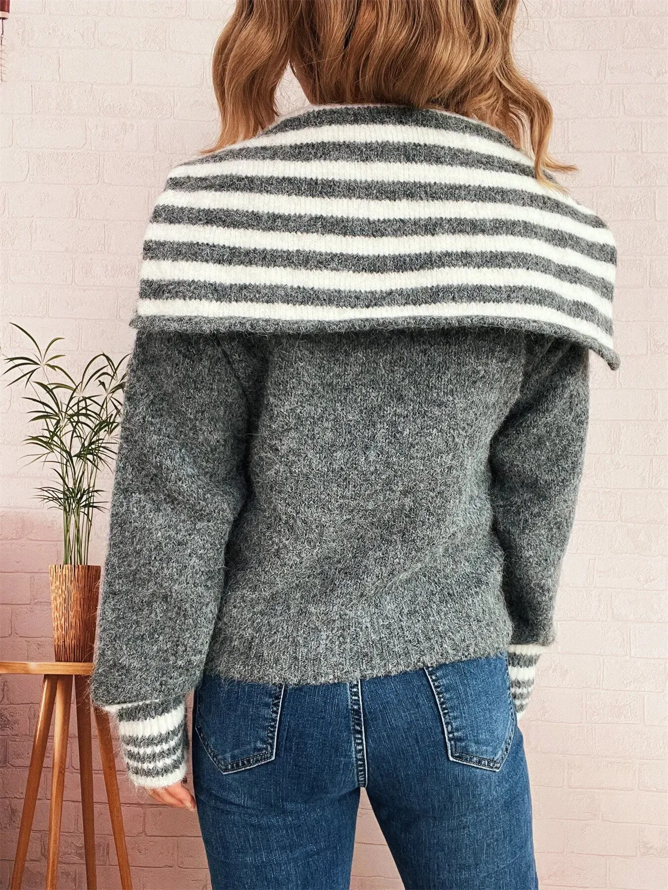 Striped Zip-Up Cardigan sold by Charming Charlie product image thumbnail 5