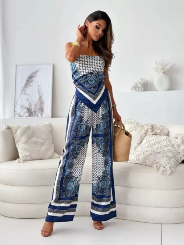 Tie Back Printed Cami and Pants Set sold by Charming Charlie