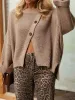 Asymmetrical Button Detail Sweater sold by Charming Charlie