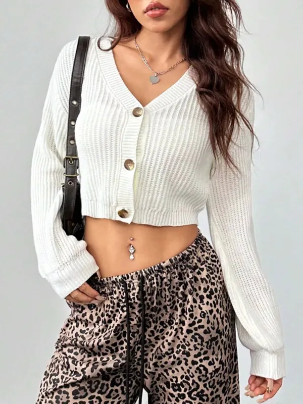 Button-Up Cropped Cardigan sold by Charming Charlie