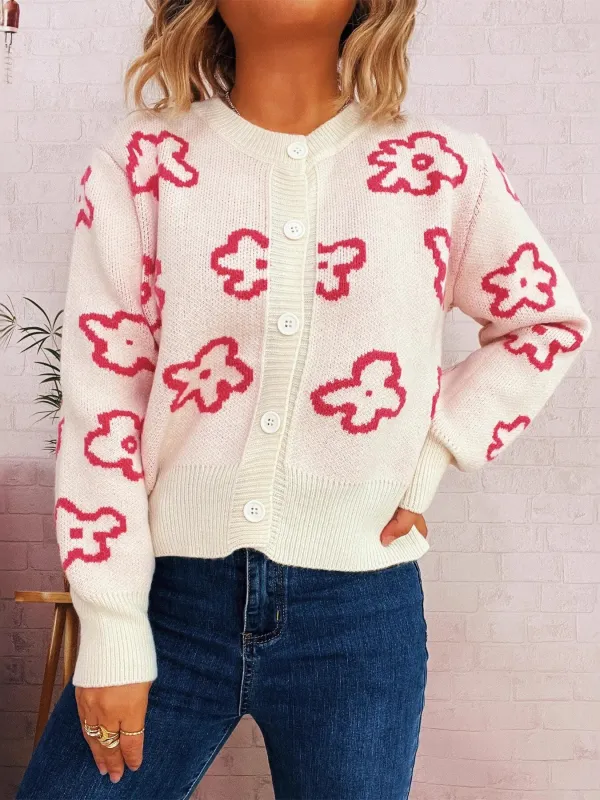 Floral Pattern Button-Up Cardigan sold by Charming Charlie