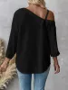 Asymmetrical Cold Shoulder Button Up Shirt sold by Charming Charlie