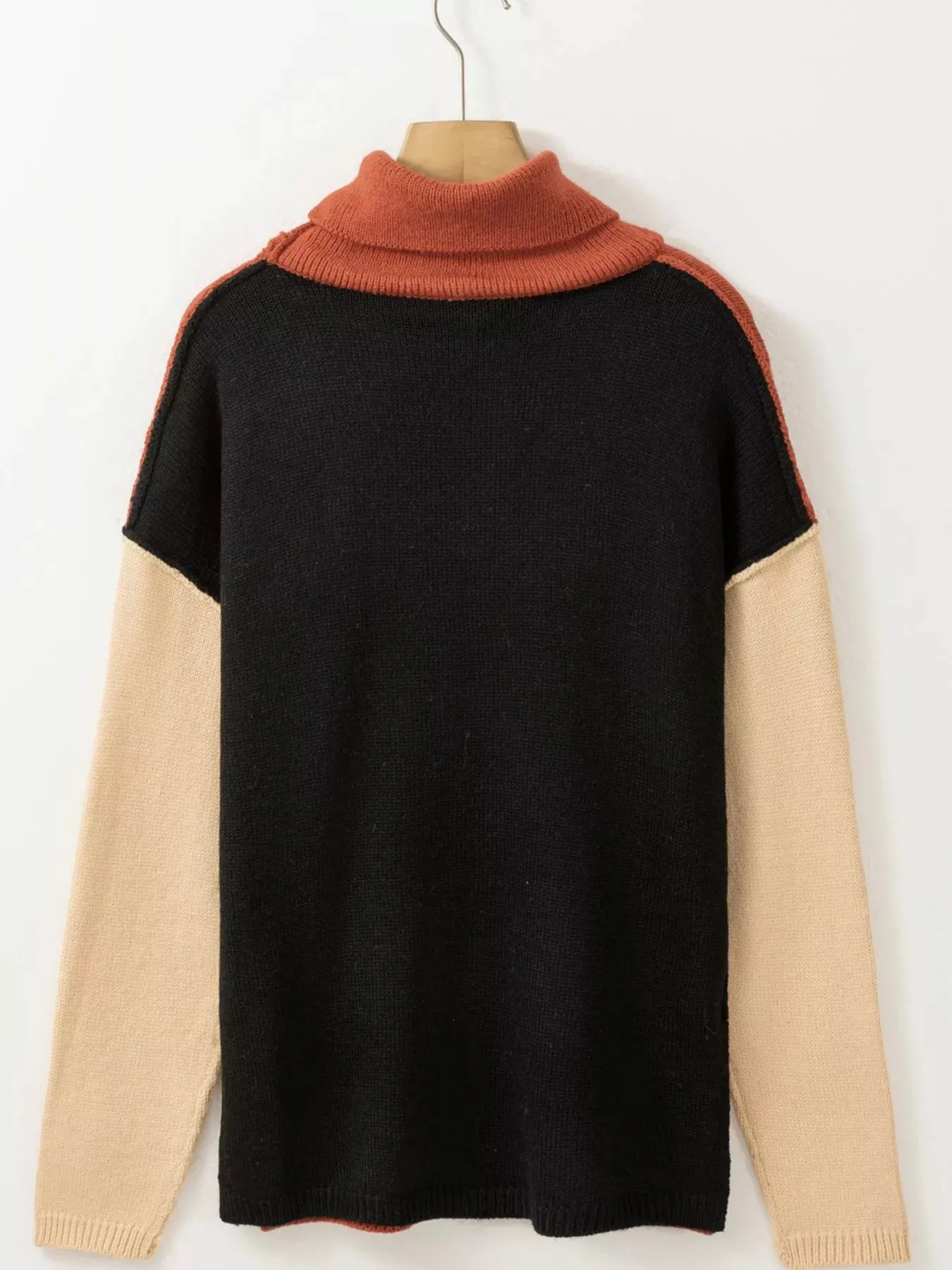 Color Block Turtleneck Drop Shoulder Knit Sweater sold by Charming Charlie product image thumbnail 5