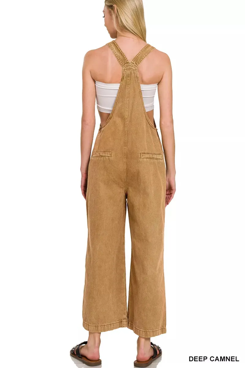 Zenana Washed Knot Strap Pockets Jumpsuit sold by Charming Charlie product image thumbnail 3