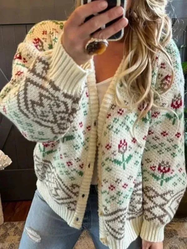 Floral Pattern Button-Up Cardigan sold by Charming Charlie