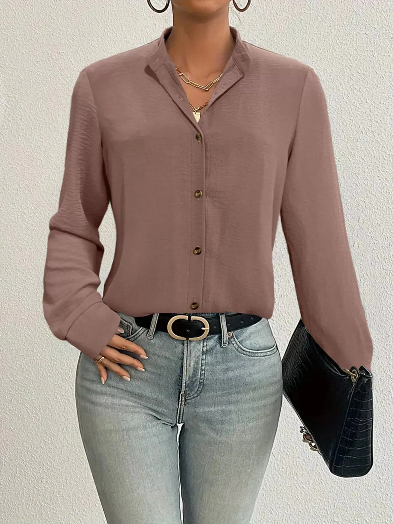 Slit Back Long Sleeve Shirt sold by Charming Charlie