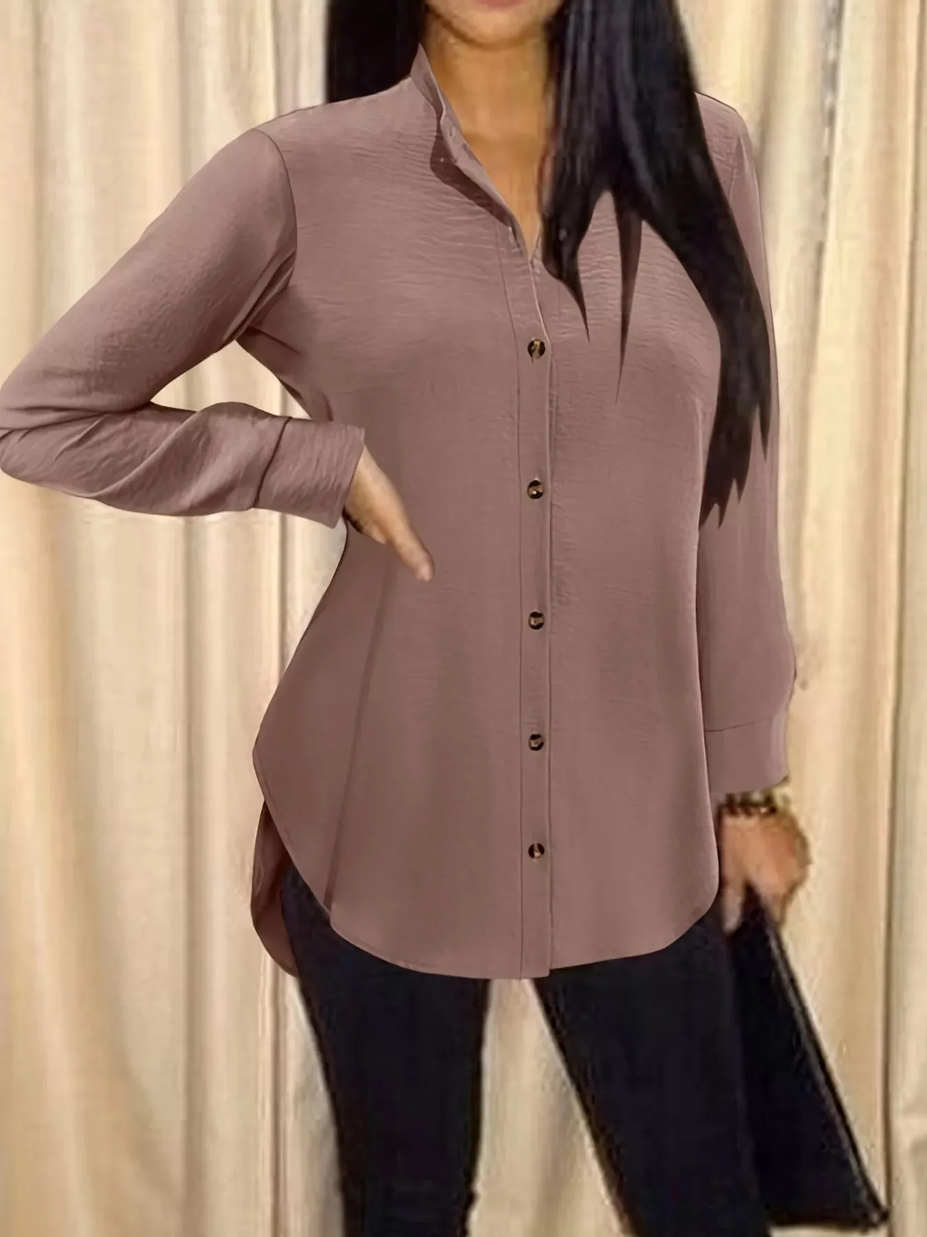 Slit Back Long Sleeve Shirt sold by Charming Charlie product image thumbnail 5