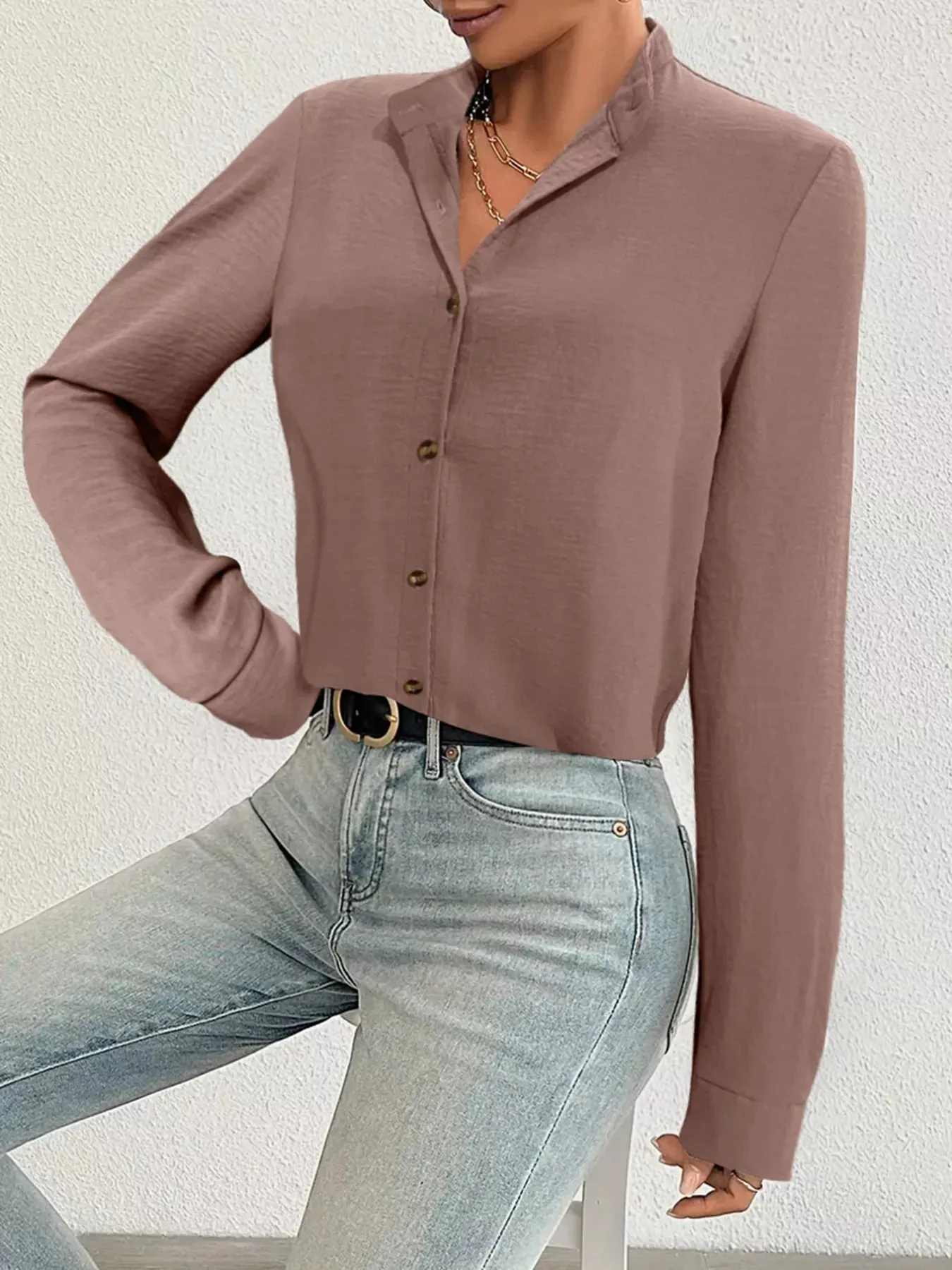 Slit Back Long Sleeve Shirt sold by Charming Charlie product image thumbnail 3