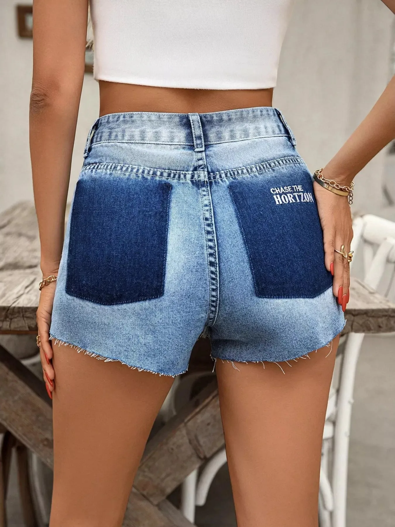 Raw Hem Denim Shorts sold by Charming Charlie product image thumbnail 5