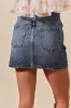 SO ME Washed Denim Mini Skirt with Pockets sold by Charming Charlie