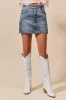 SO ME Washed Denim Mini Skirt with Pockets sold by Charming Charlie