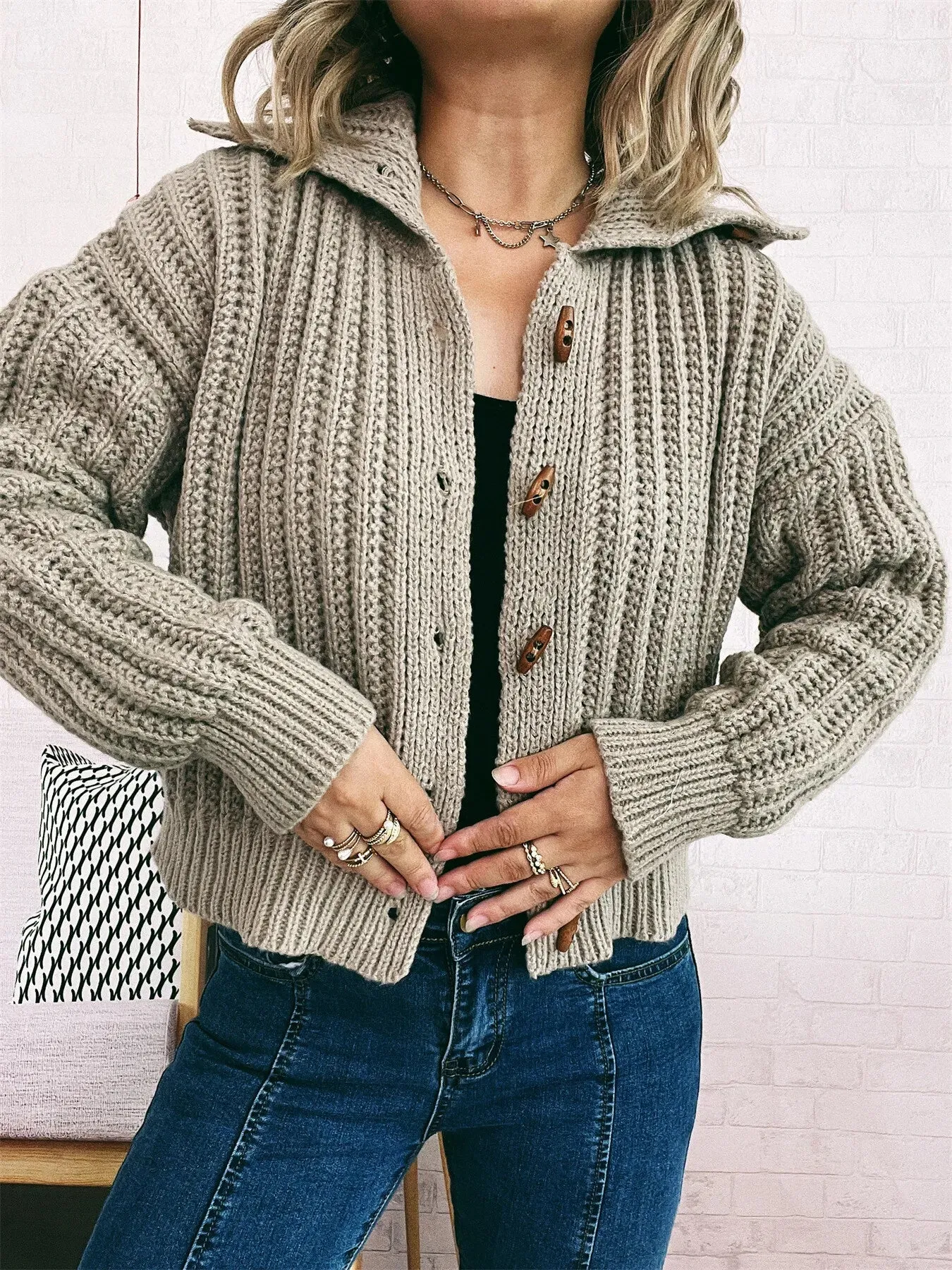 Button Up Long Sleeve Cardigan sold by Charming Charlie