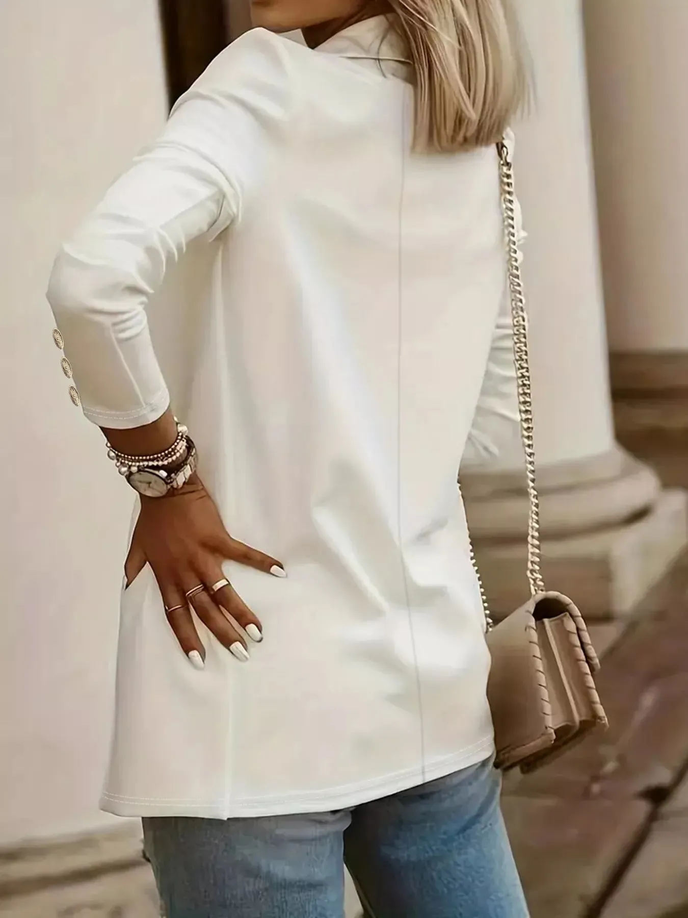 Open Front Lapel Collar Blazer sold by Charming Charlie product image thumbnail 3