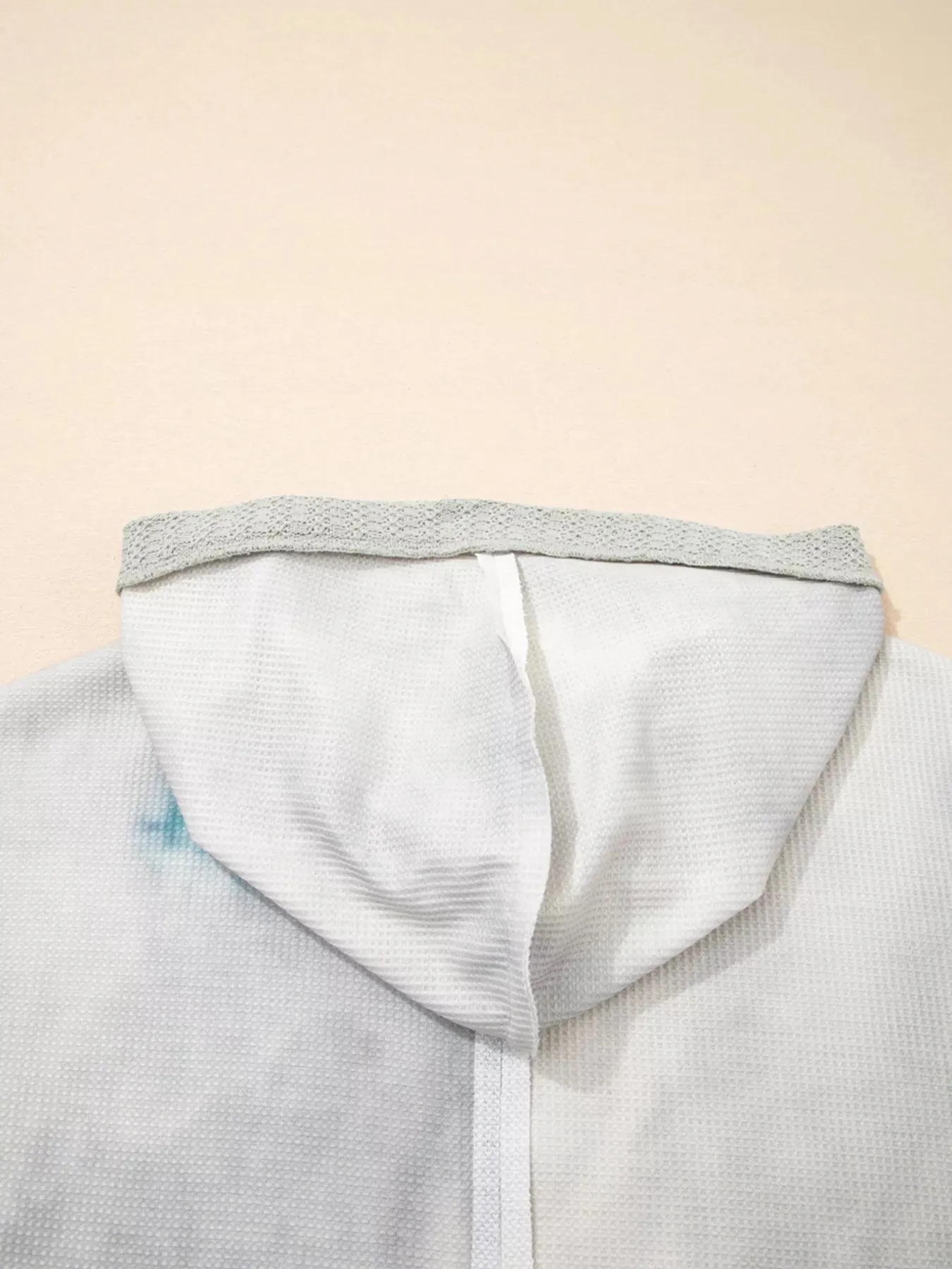 Floral Patched Waffle Textured V Neck Casual Hooded Top sold by Charming Charlie product image thumbnail 5