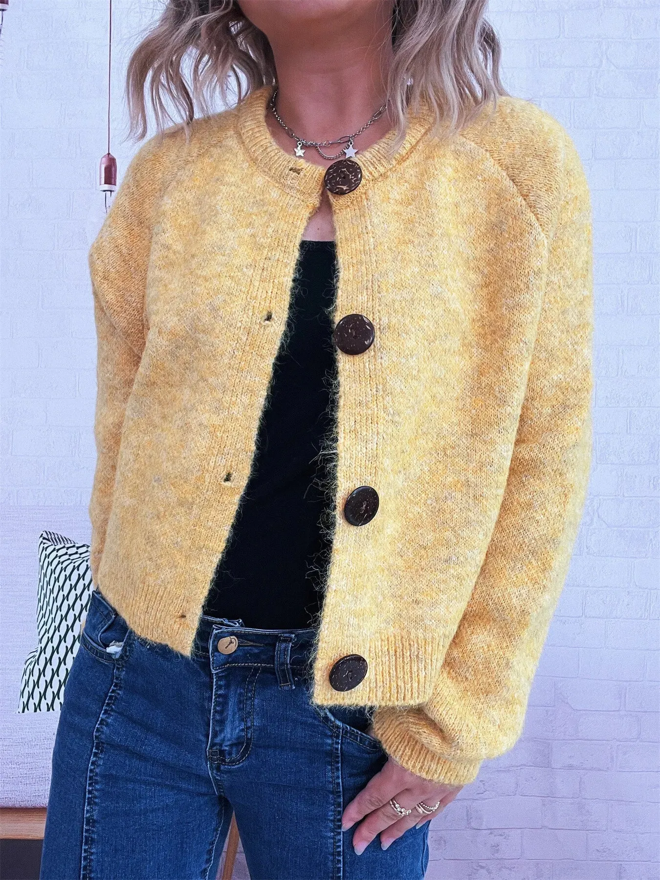 Button-Up Raglan Sleeve Cardigan sold by Charming Charlie product image thumbnail 4