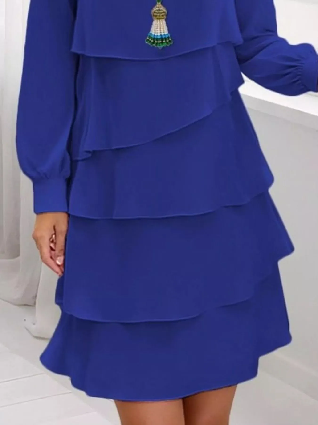 Full Size Layered Long Sleeve Mini Dress Plus Size sold by Charming Charlie product image thumbnail 5