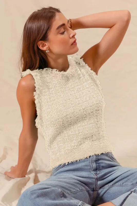SO ME Tweed Knit Sweater Vest Top sold by Charming Charlie