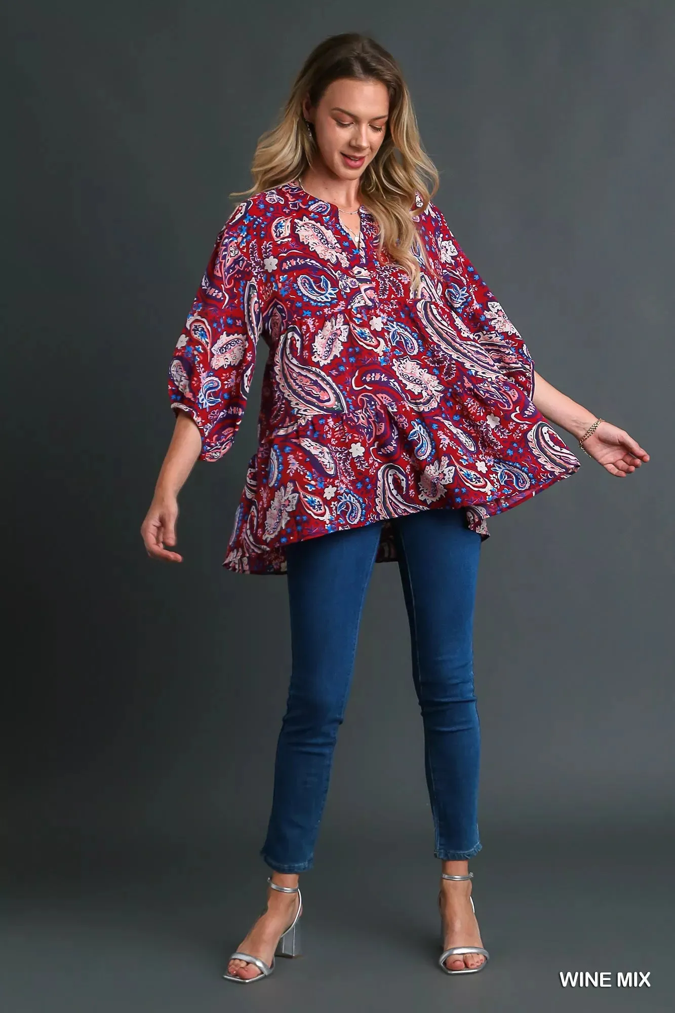 Umgee Mix Paisley Boho Tunic Blouse sold by Charming Charlie product image thumbnail 4