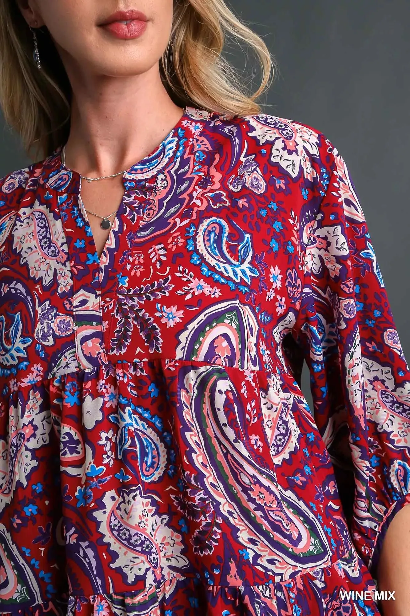 Umgee Mix Paisley Boho Tunic Blouse sold by Charming Charlie product image thumbnail 5
