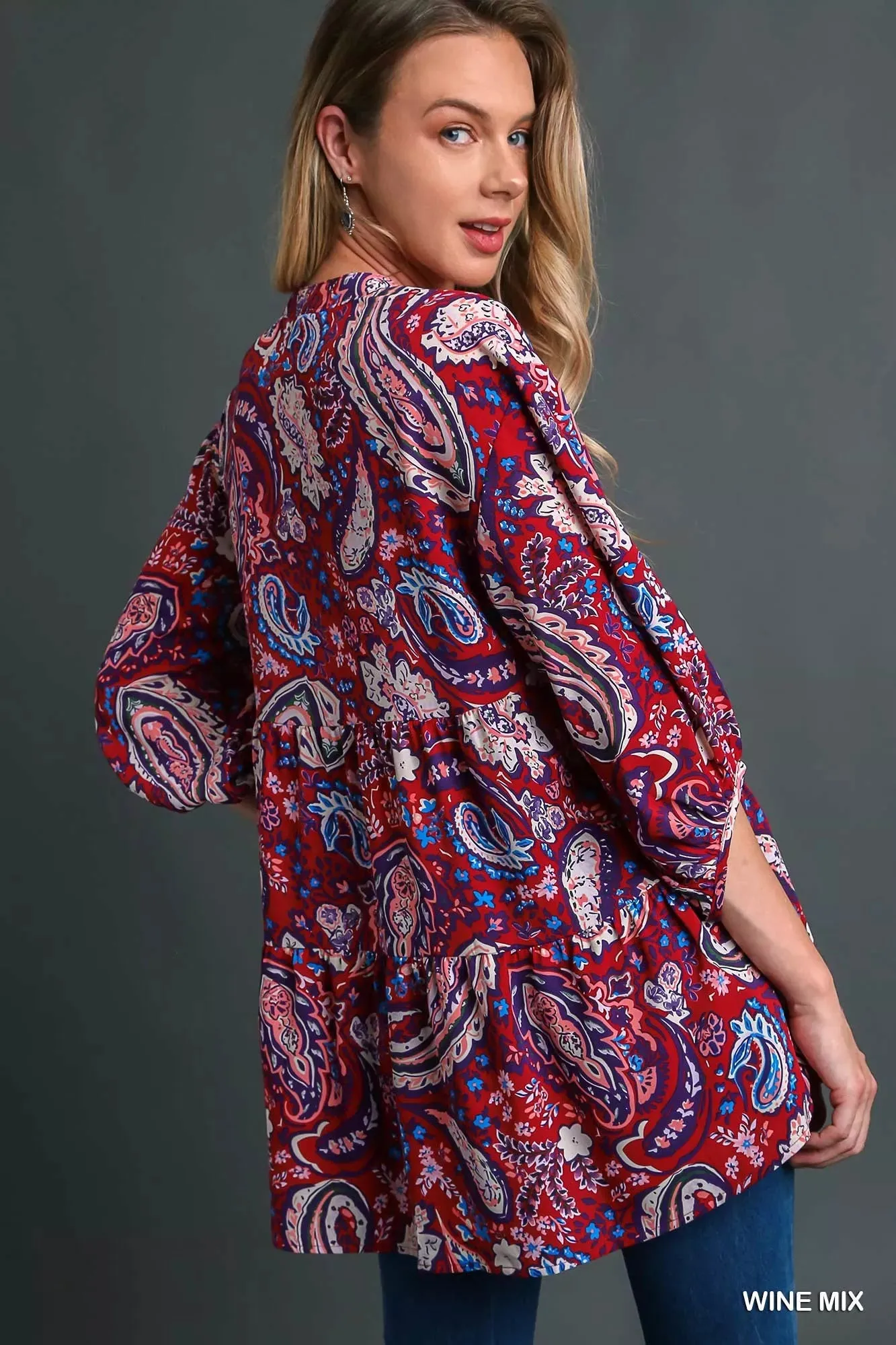 Umgee Mix Paisley Boho Tunic Blouse sold by Charming Charlie product image thumbnail 2