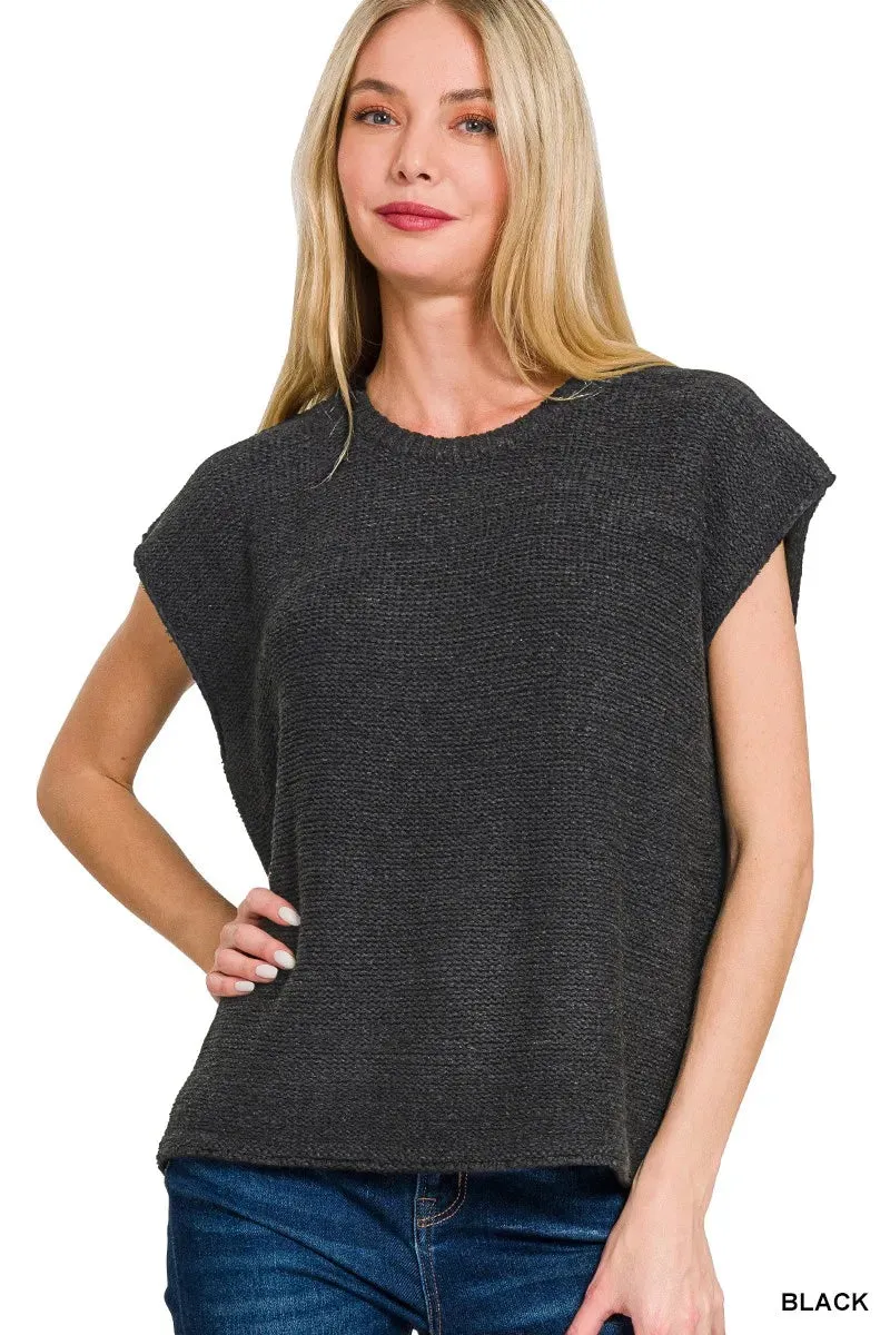 Zenana Oversized Crew Neck Sweater Vest sold by Charming Charlie