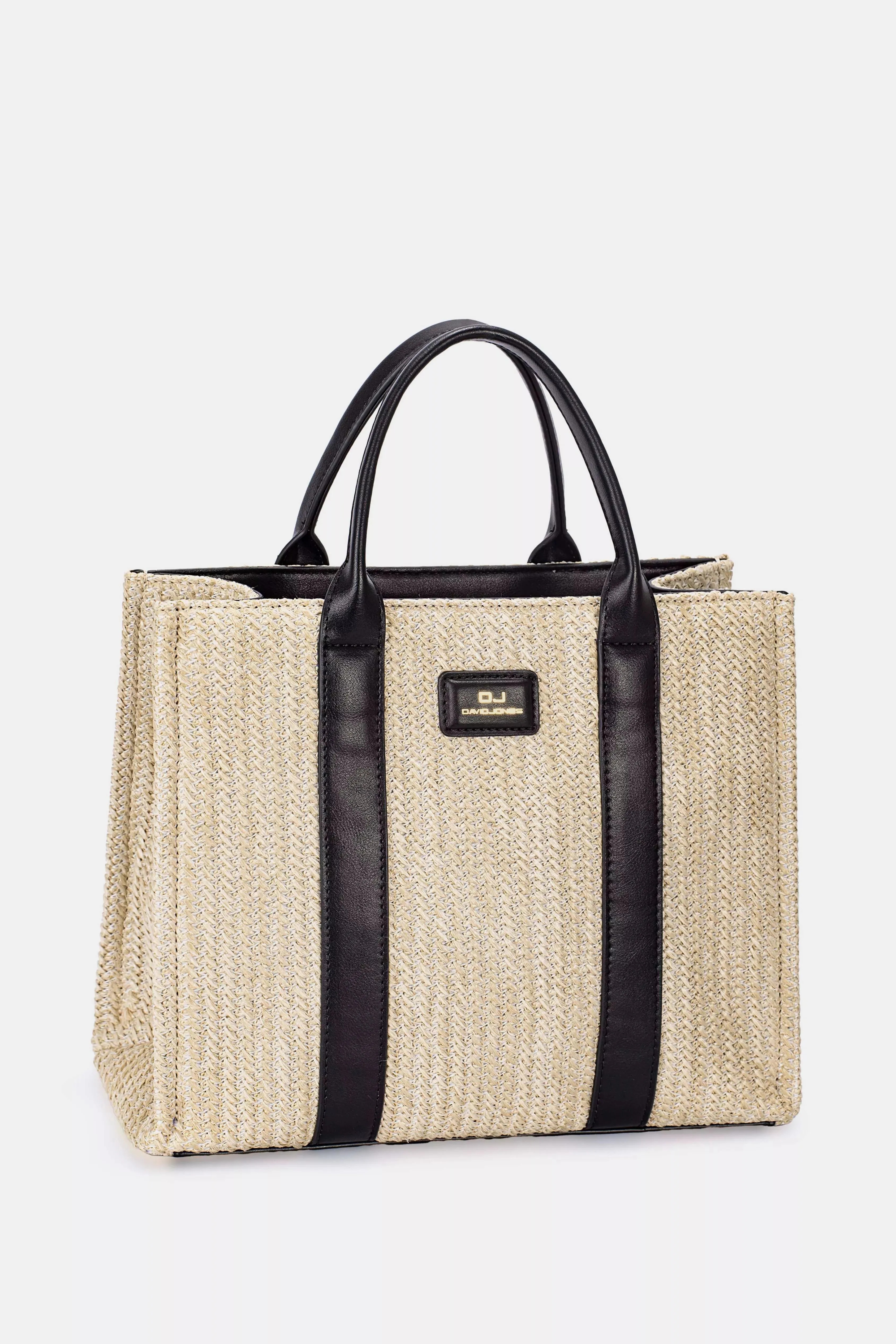 David Jones Square Woven Tote Handbag sold by Charming Charlie