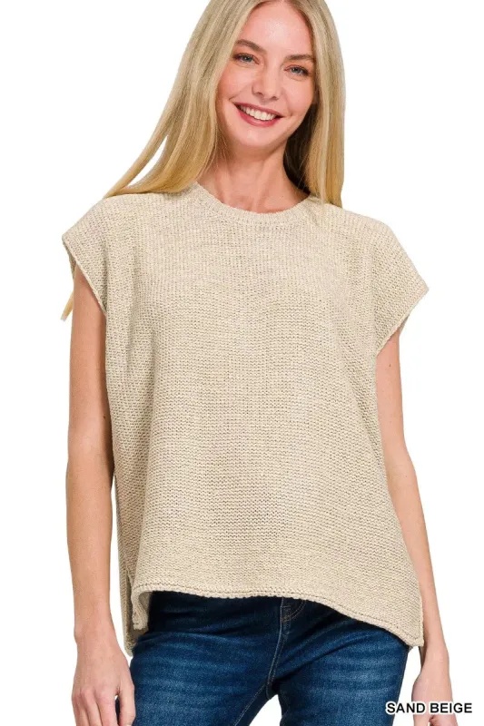 Zenana Oversized Crew Neck Sweater Vest sold by Charming Charlie