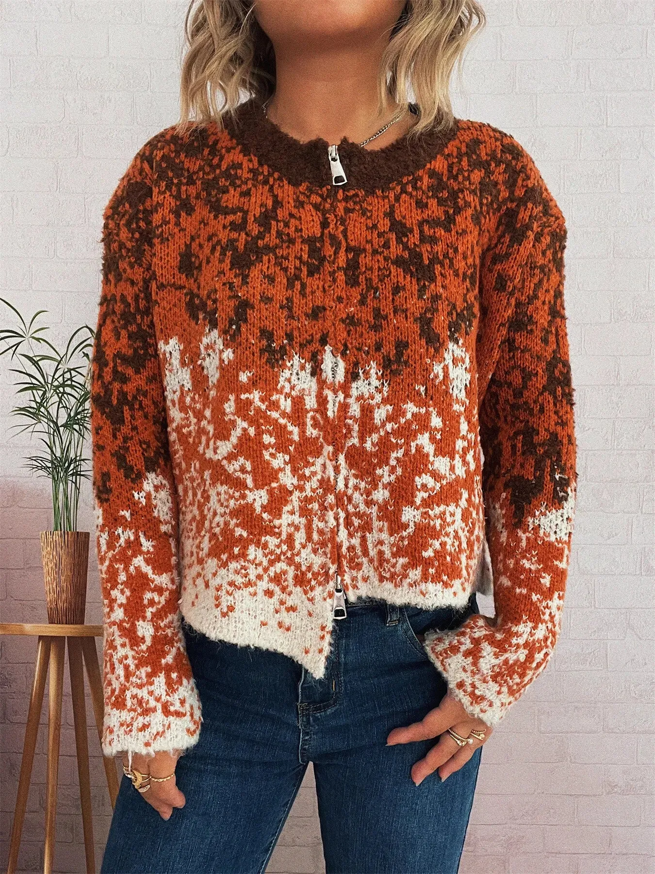 Asymmetrical Hem Zip Up Cardigan sold by Charming Charlie product image thumbnail 5