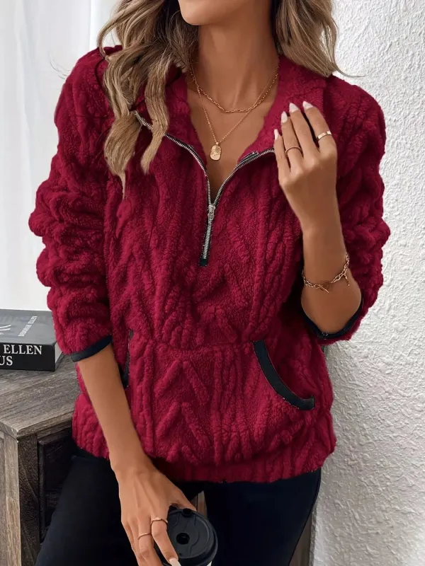 Half Zip Long Sleeve Sweatshirt sold by Charming Charlie