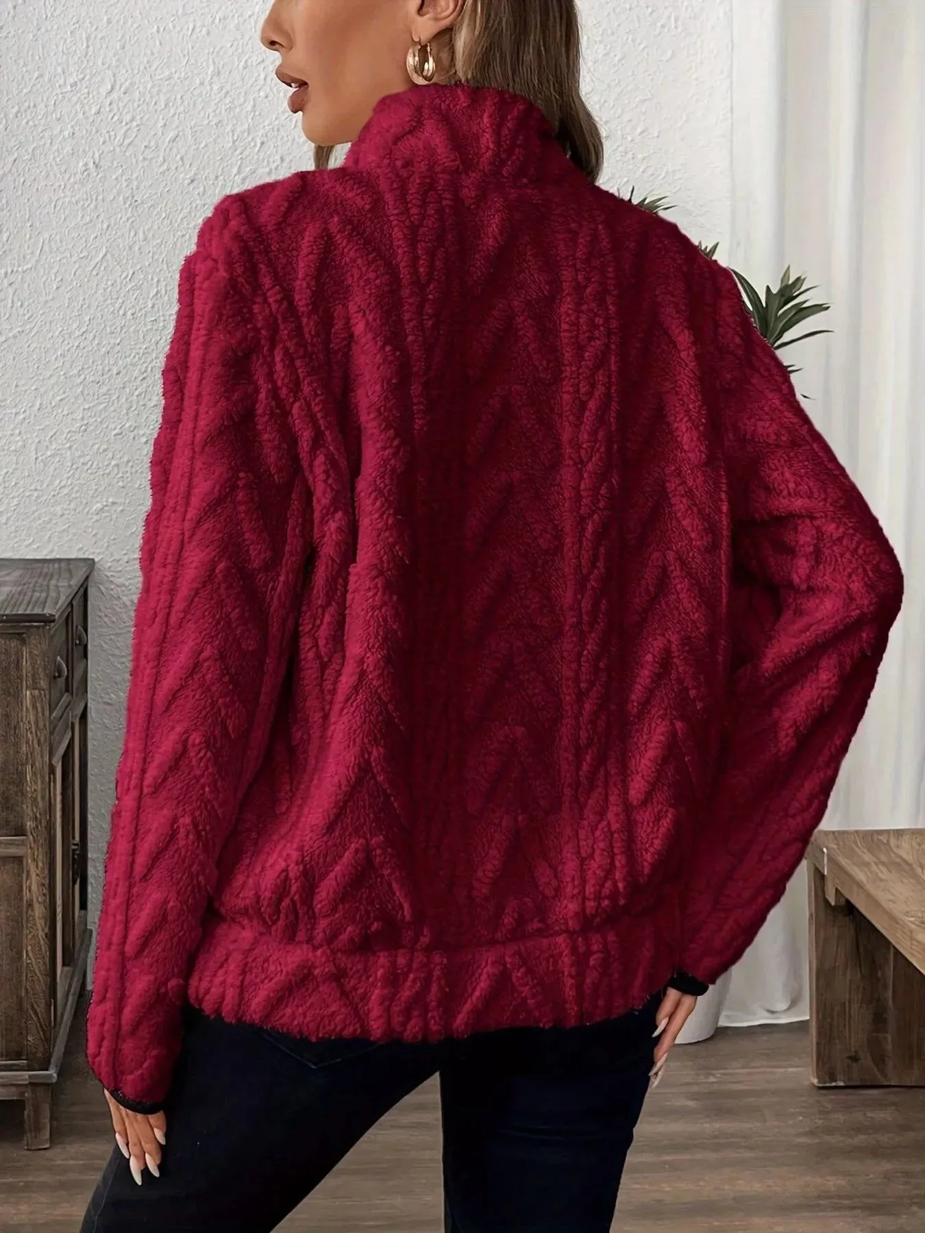 Half Zip Long Sleeve Sweatshirt sold by Charming Charlie product image thumbnail 2