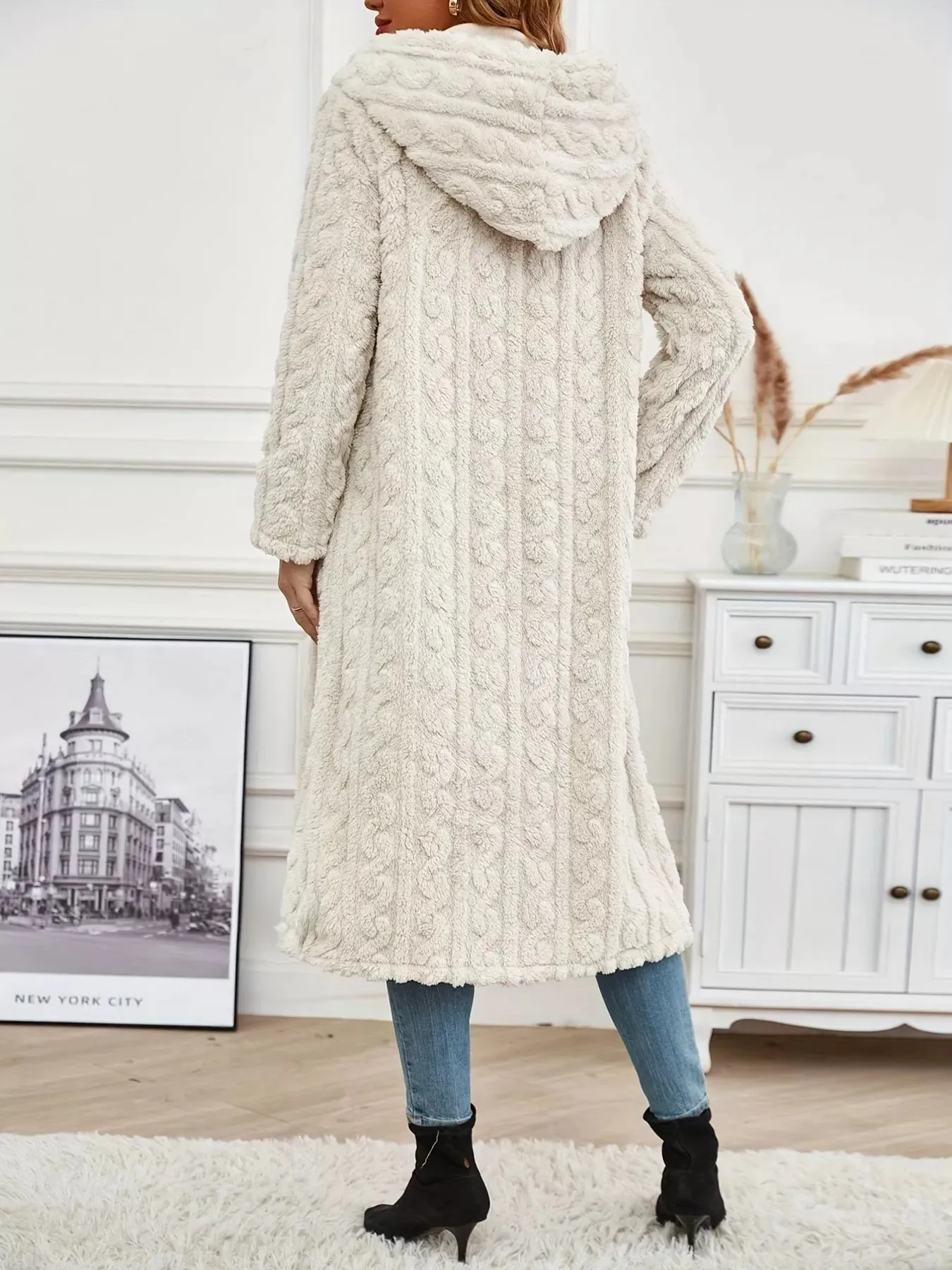 Sherpa Longline Hooded Coat sold by Charming Charlie product image thumbnail 4