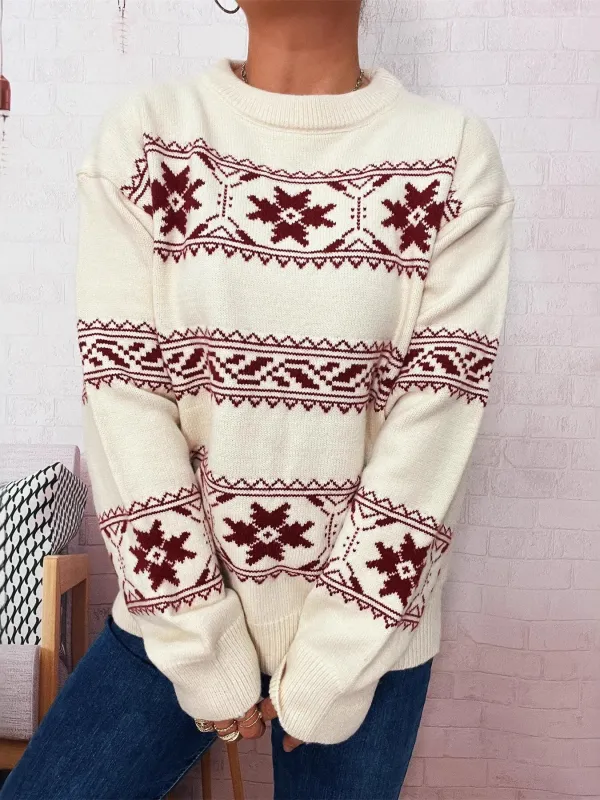 Christmas Snowflake Round Neck Sweater sold by Charming Charlie