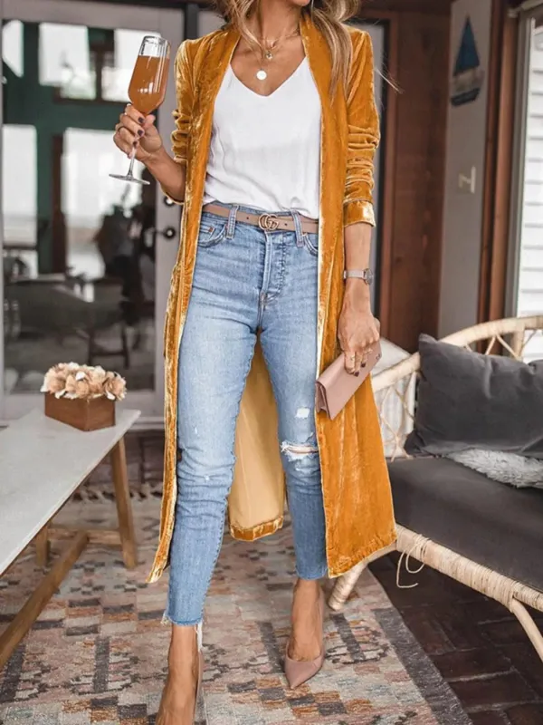 Open Front Long Sleeve Longline Cardigan sold by Charming Charlie