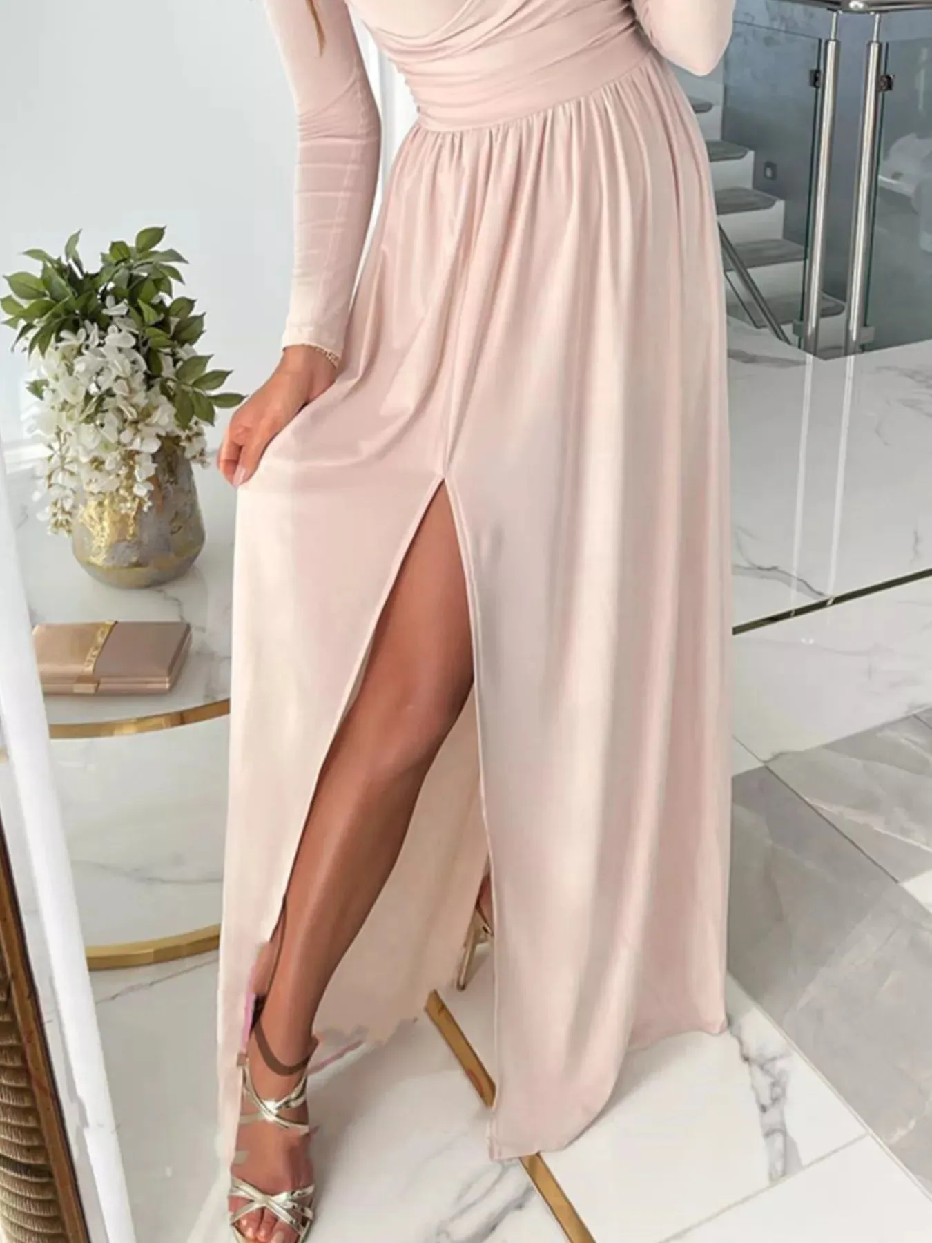 Slit Surplice Cold Shoulder Maxi Dress sold by Charming Charlie product image thumbnail 3