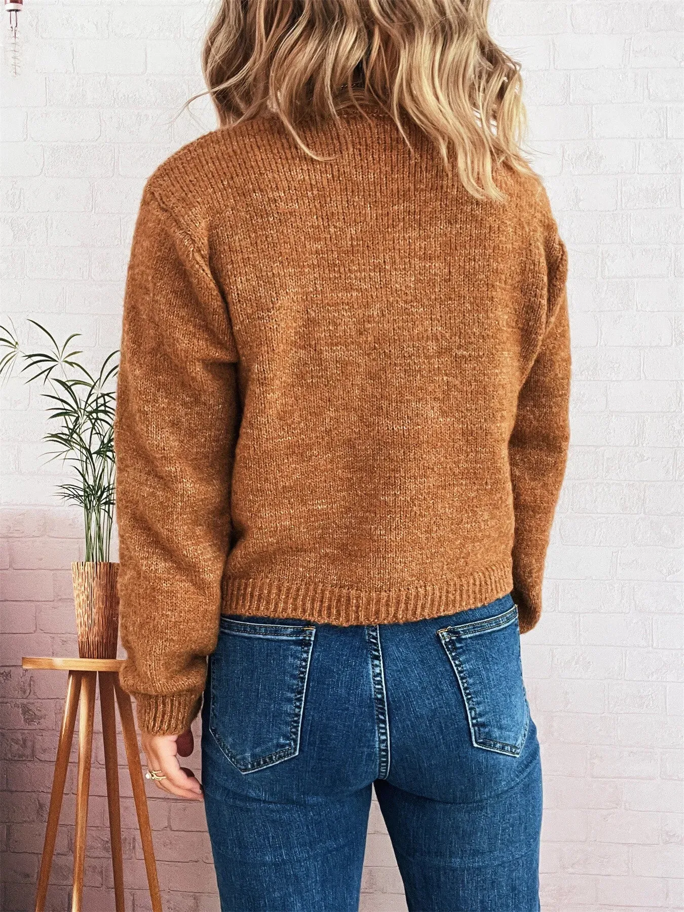 Button-Up Ribbed Hem Cardigan with Chest Pocket sold by Charming Charlie product image thumbnail 5