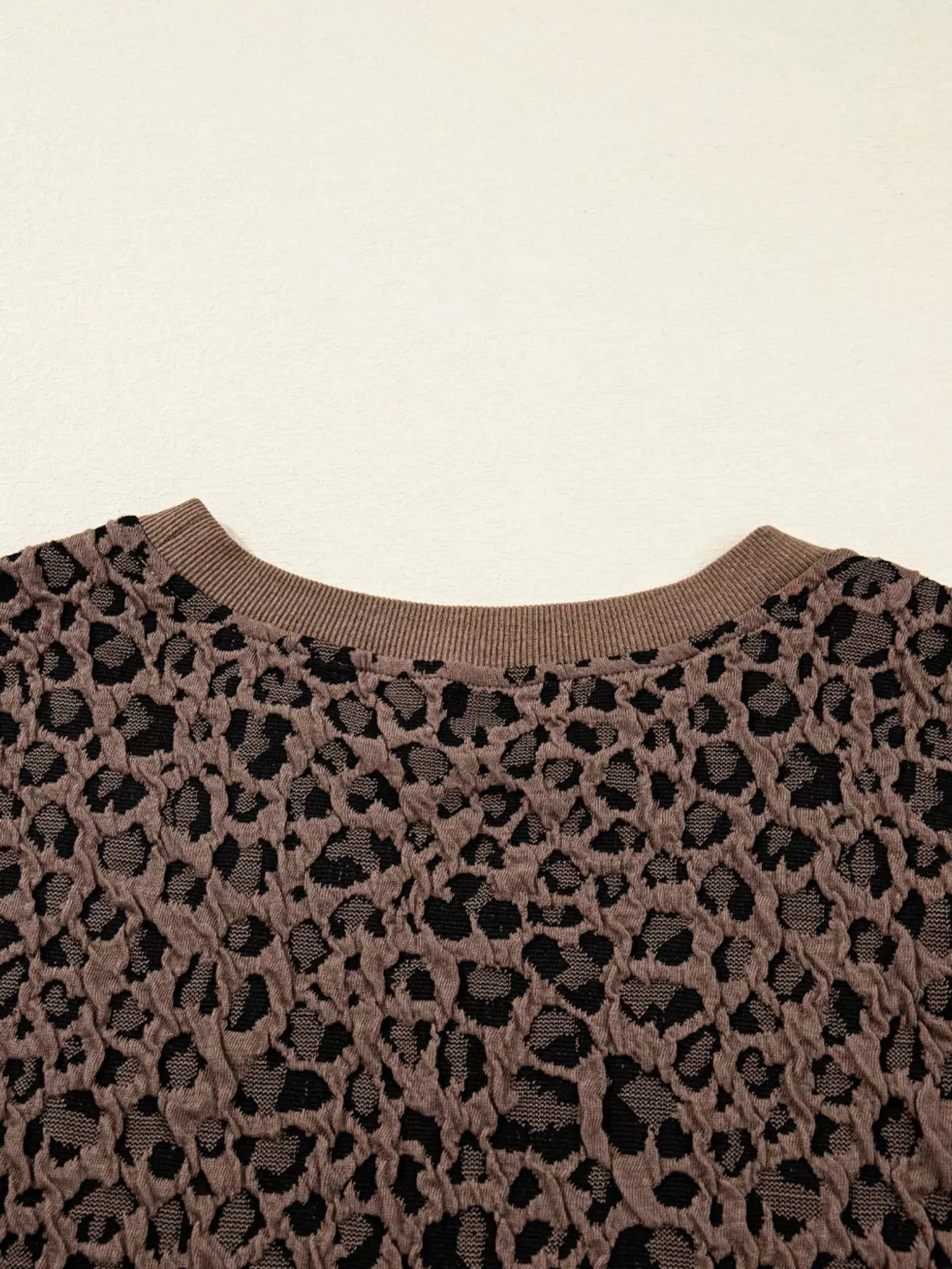 Ribbed Trim Leopard Print Long Sleeve Top sold by Charming Charlie product image thumbnail 5