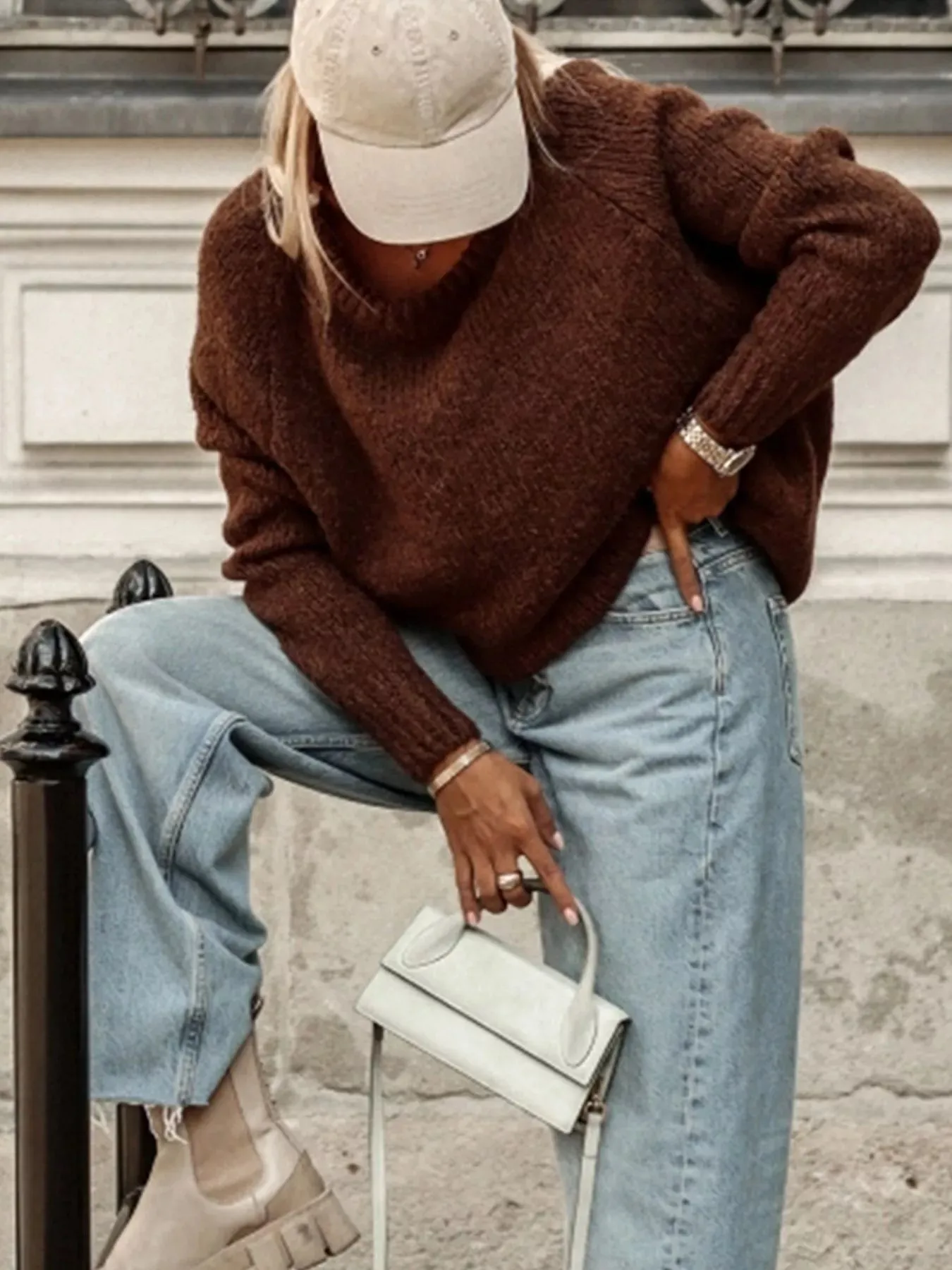 Round Neck Drop Shoulder Sweater sold by Charming Charlie product image thumbnail 2