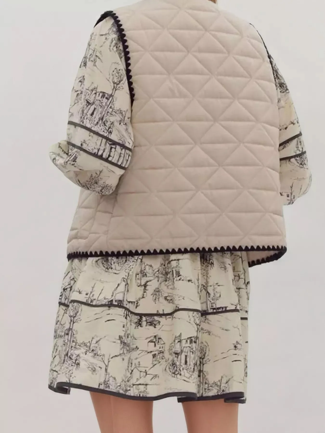 Textured Snap Down Vest Coat sold by Charming Charlie product image thumbnail 3