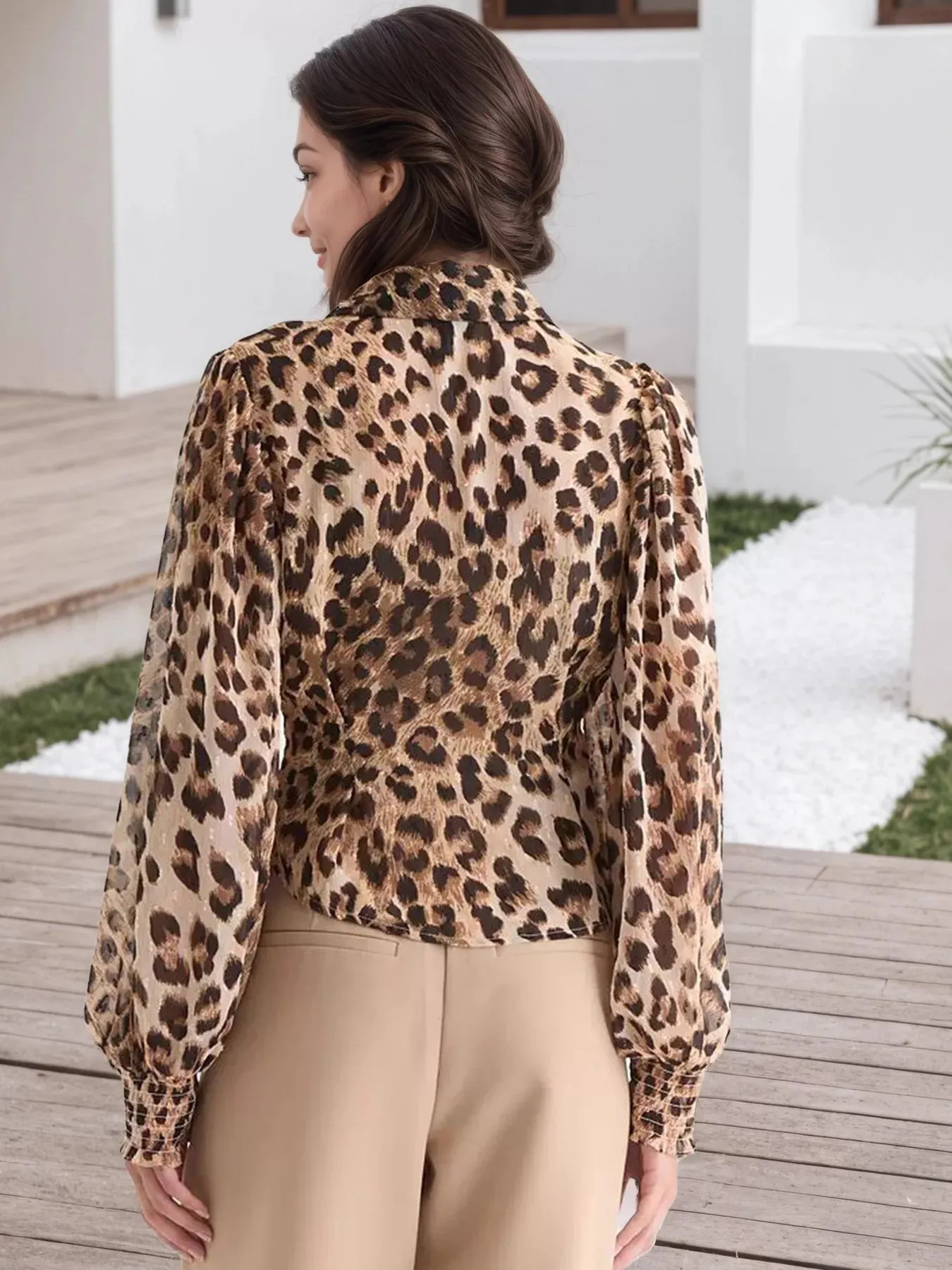 Leopard Button Up Shirt sold by Charming Charlie product image thumbnail 2