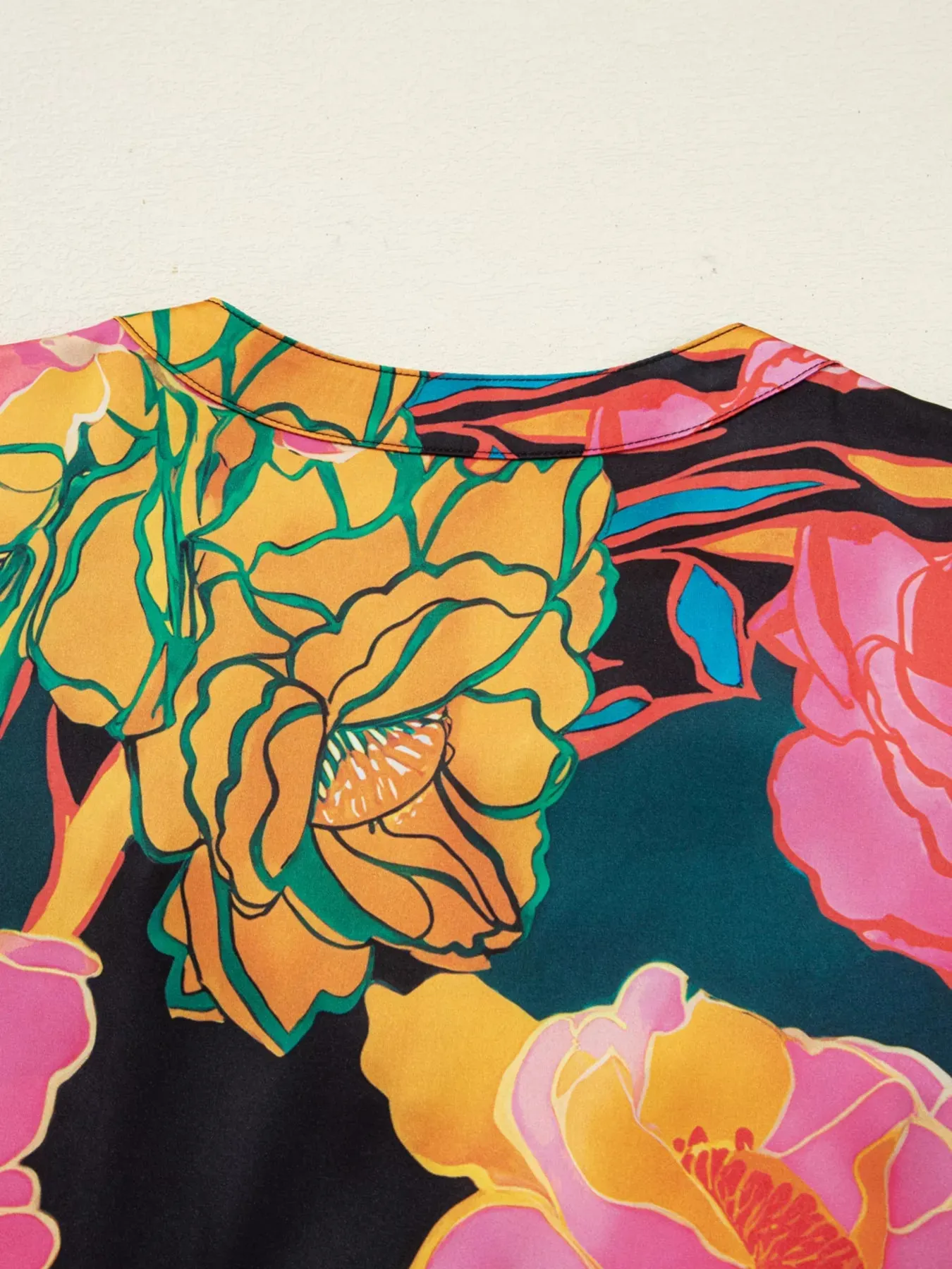 Floral Print Smocked Cuffs Puff Sleeve Blouse sold by Charming Charlie product image thumbnail 5