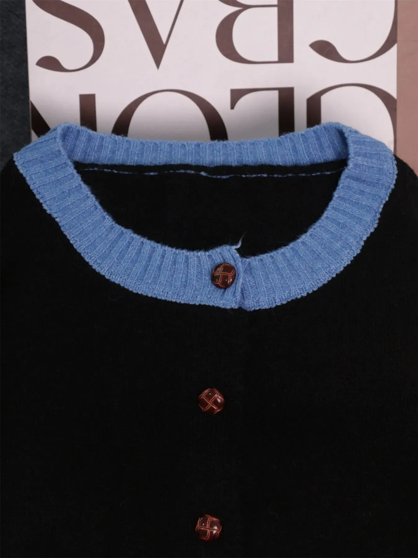 Button-Front Contrast Trim Cardigan sold by Charming Charlie product image thumbnail 5